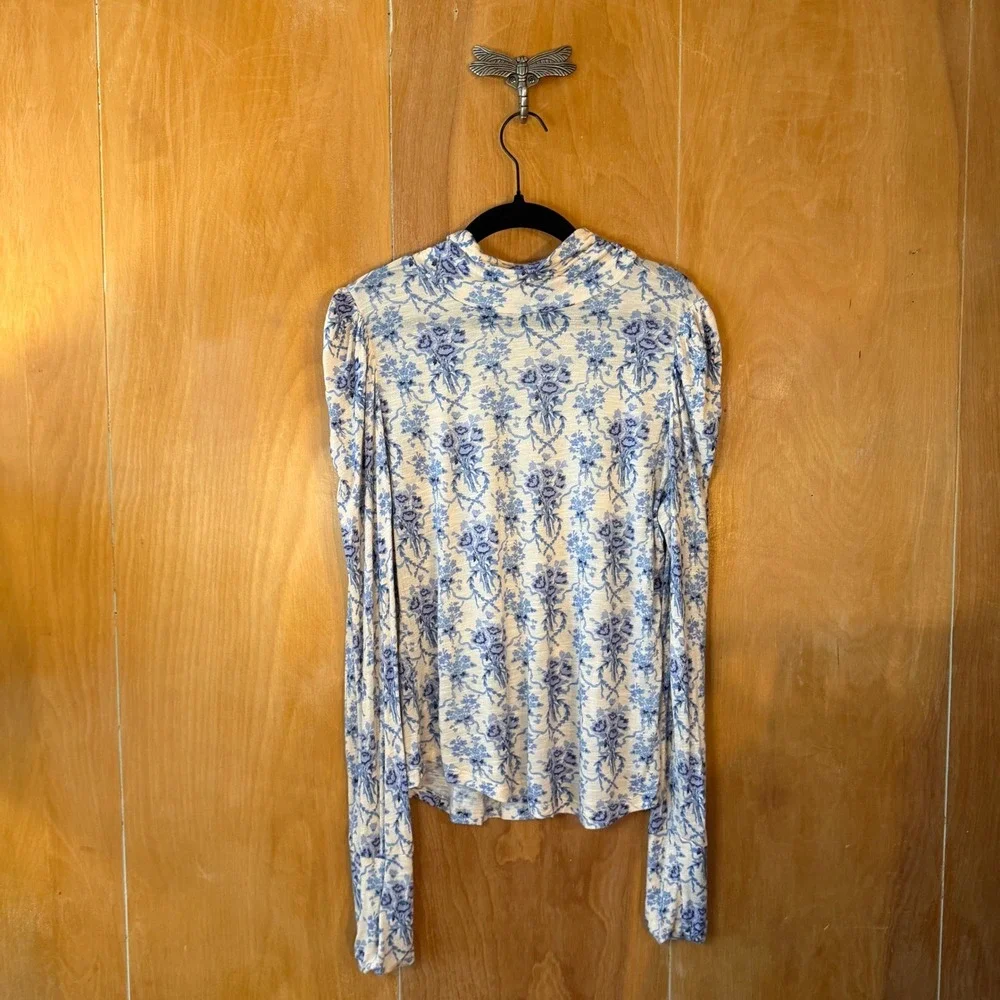 LoveShackFancy Vienna‎ Turtleneck Puff Sleeve Size Large